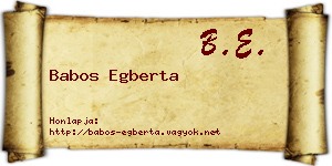 Babos Egberta névjegykártya